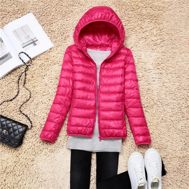 Ultralight wearable down jackets for women