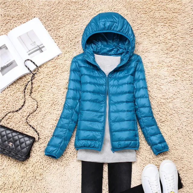 Ultralight wearable down jackets for women