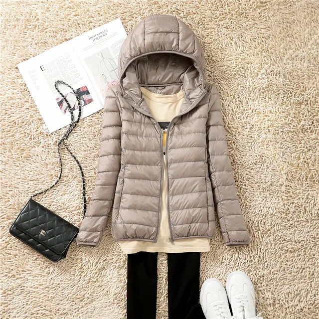 Ultralight wearable down jackets for women