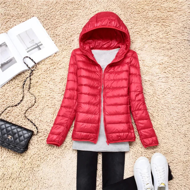 Ultralight wearable down jackets for women