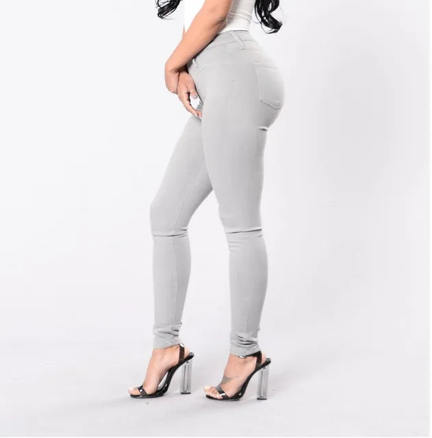 High waist skinny office women's jeans