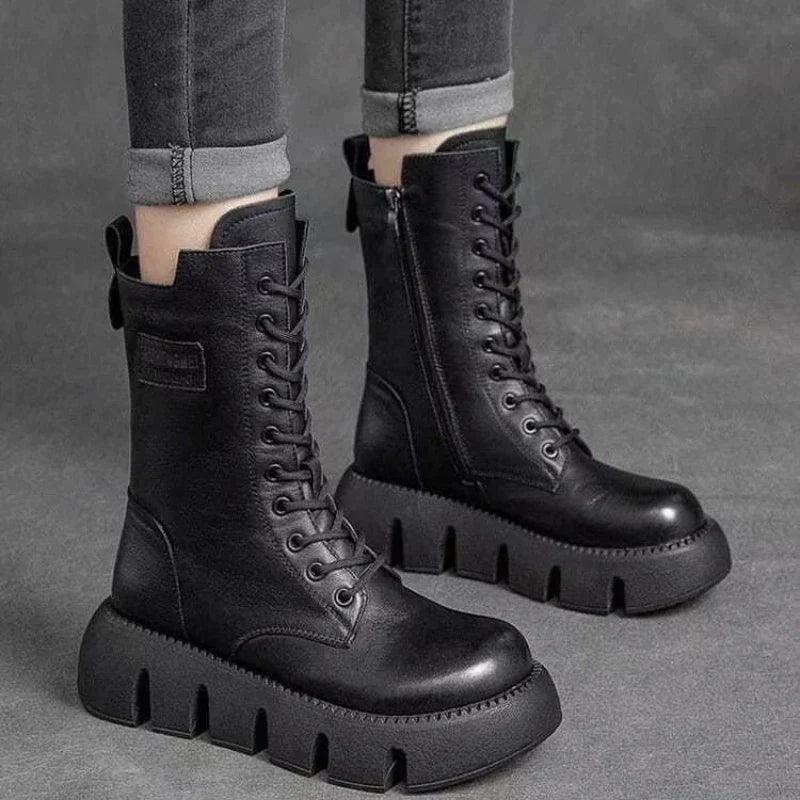 Stylish boots with high soles