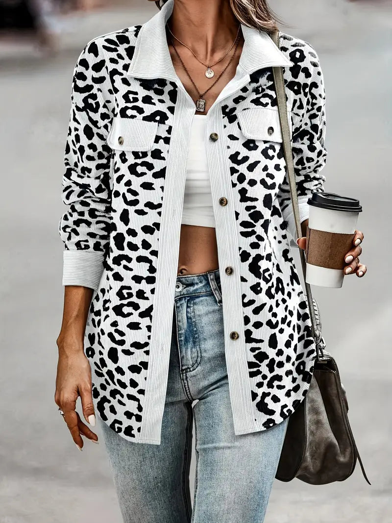 Jacket with leopard print