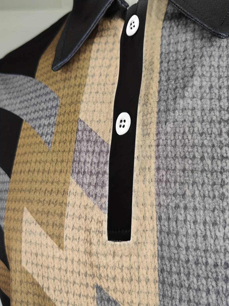 Casual shirt with 1/4 buttons in retro style