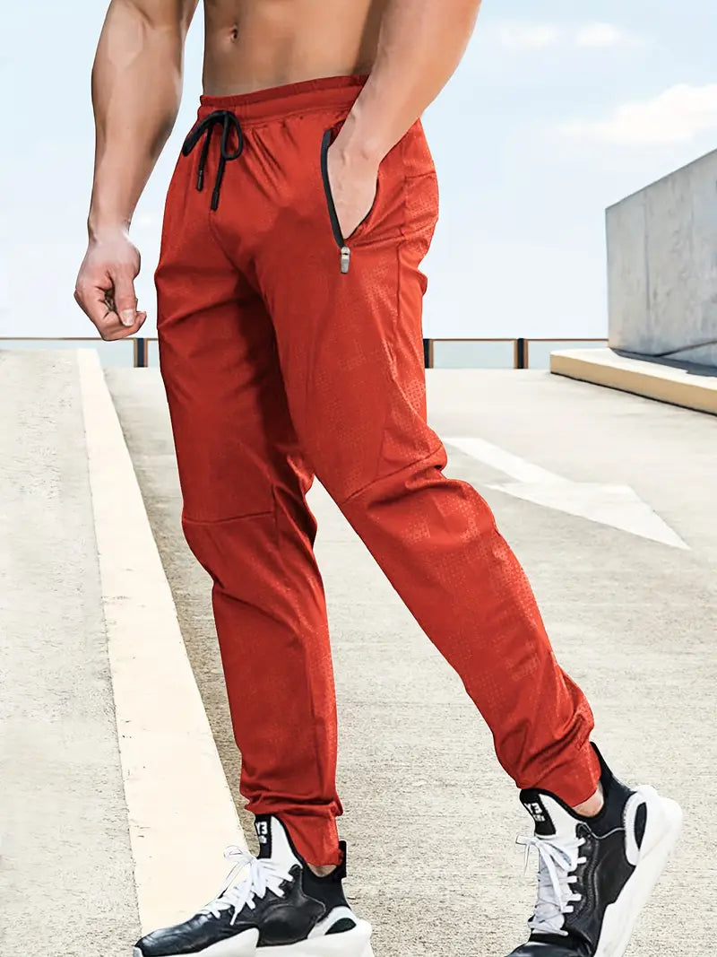 Casual chic stretch sports pants with drawstring waist