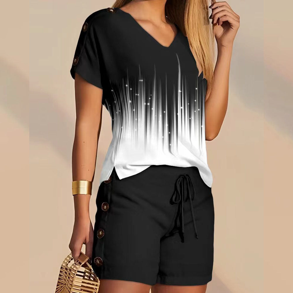 Comfortable designer shorts with decorative buttons