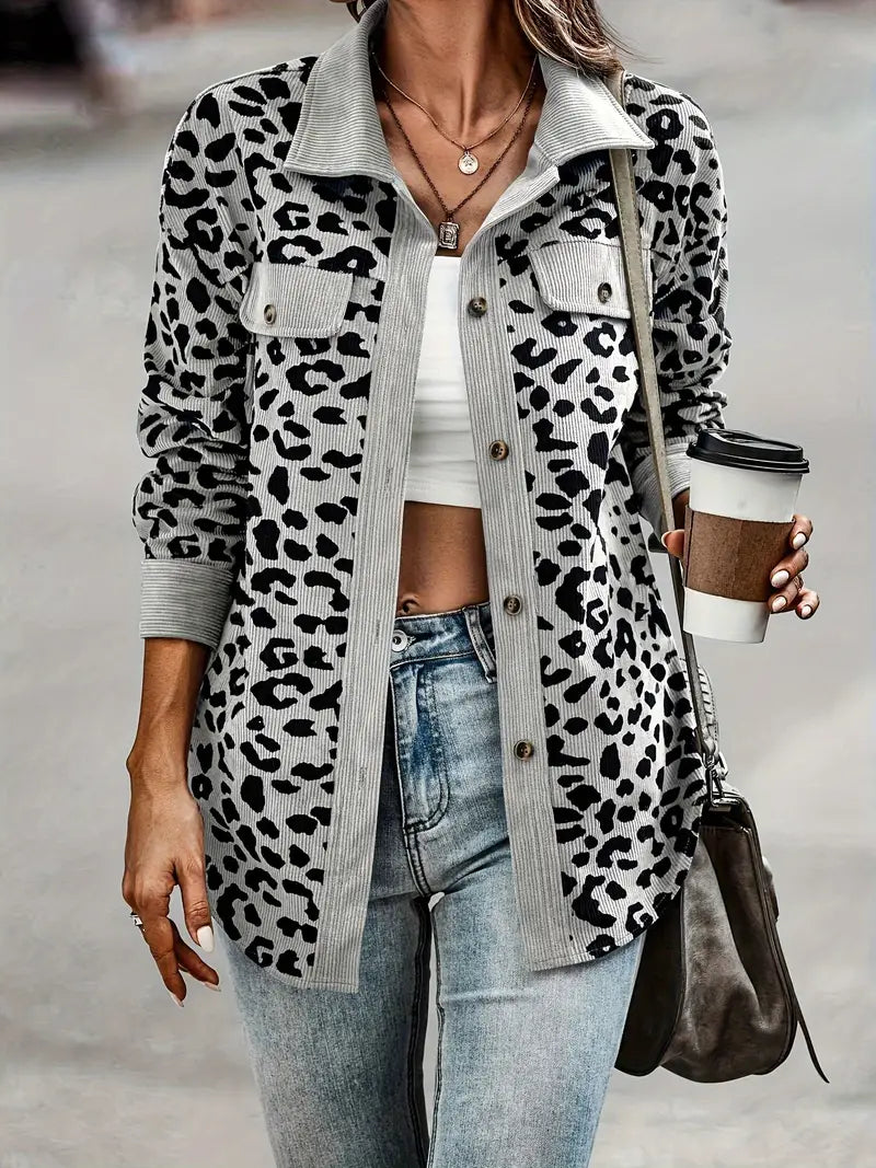 Jacket with leopard print