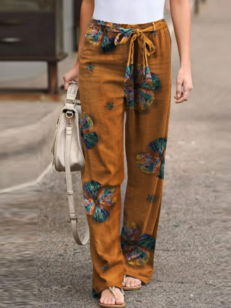 Summer fashion trousers with wide legs