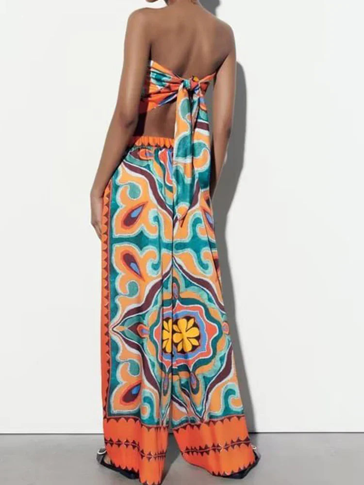 Two-piece set | Women's top and pants in Ibiza style