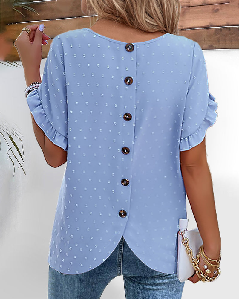 Fashionable short-sleeved sweater for women