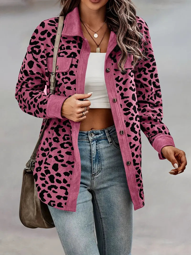 Jacket with leopard print