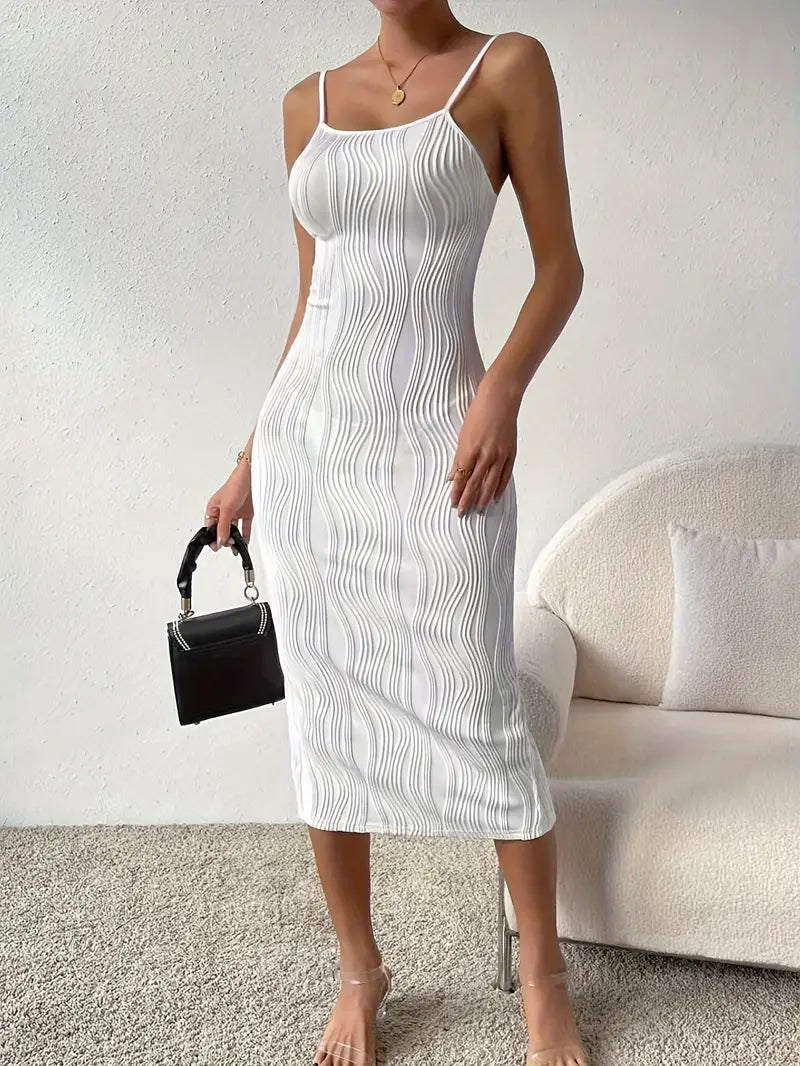 Structured cami dress with back slit