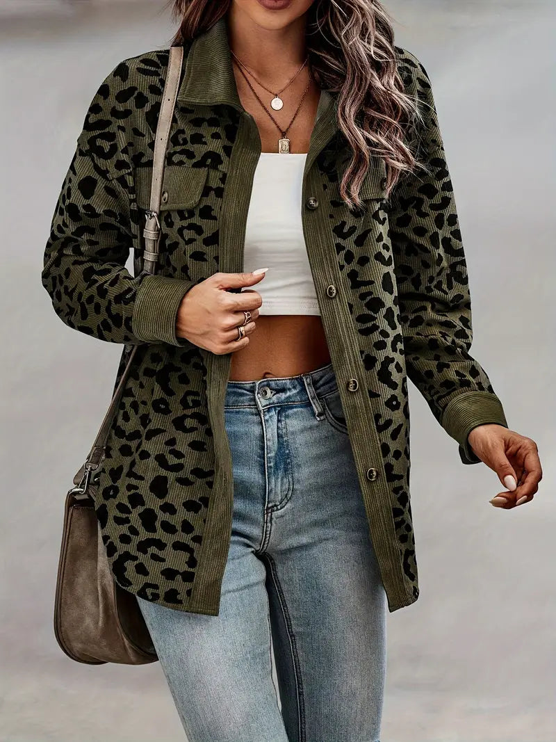 Jacket with leopard print