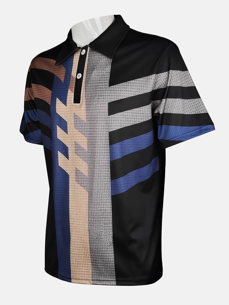 Casual shirt with 1/4 buttons in retro style