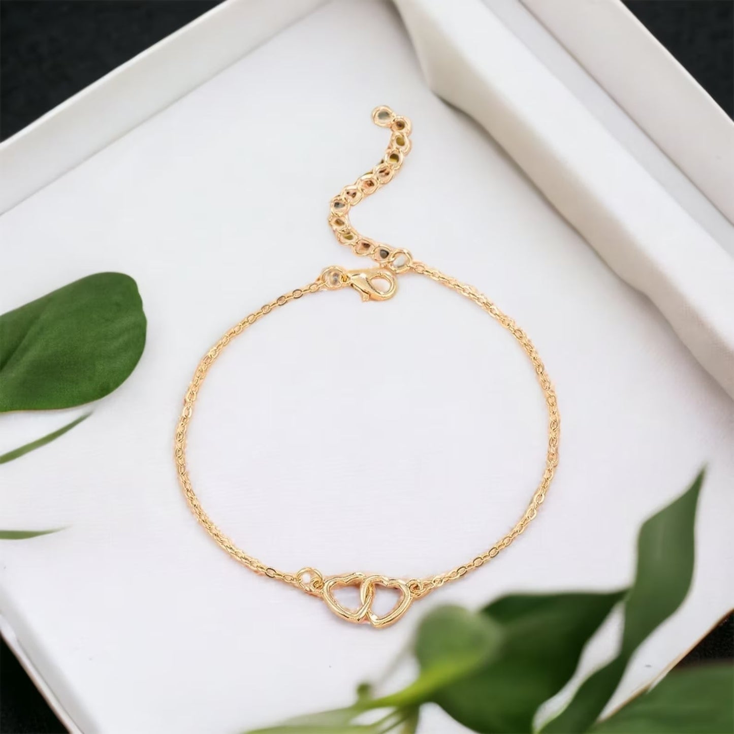 Heart-link anklet