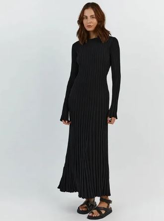 Long knitted dress for women