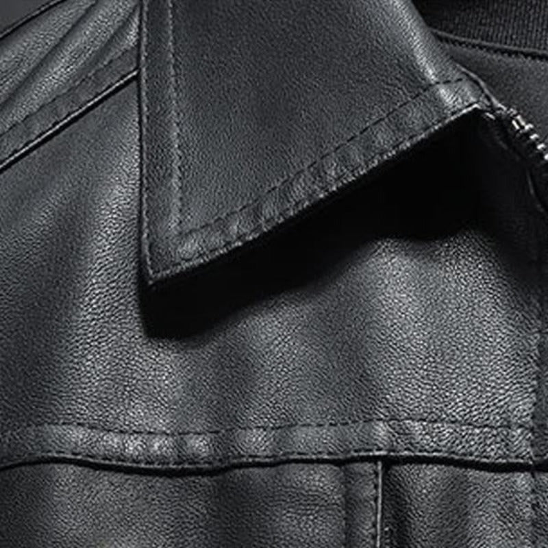 Men's leather jacket genuine leather premium