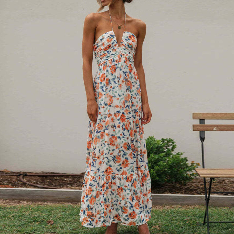 Floral maxi dress for women