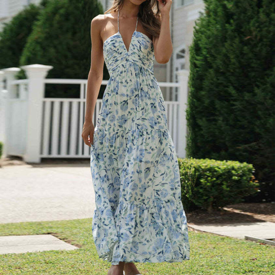 Floral maxi dress for women