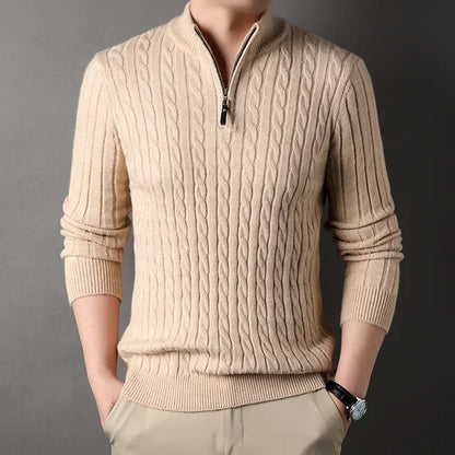 Men's turtleneck sweater chunky knit