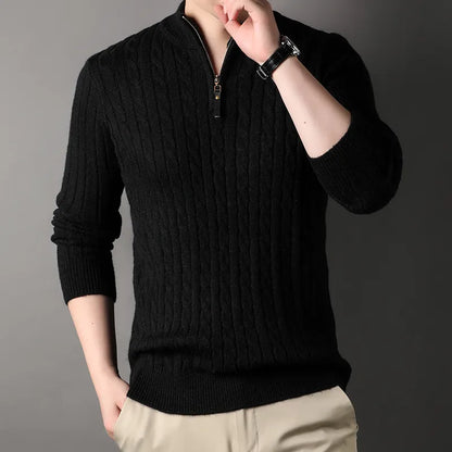 Men's turtleneck sweater chunky knit