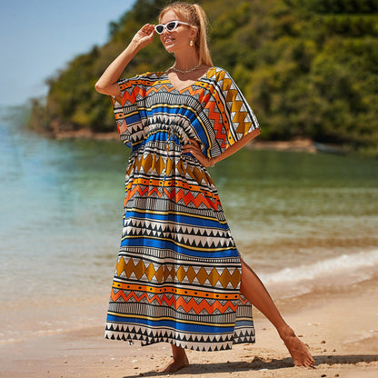 Pumping Belt Beach Cover-up Sun Protection Shirt Dress