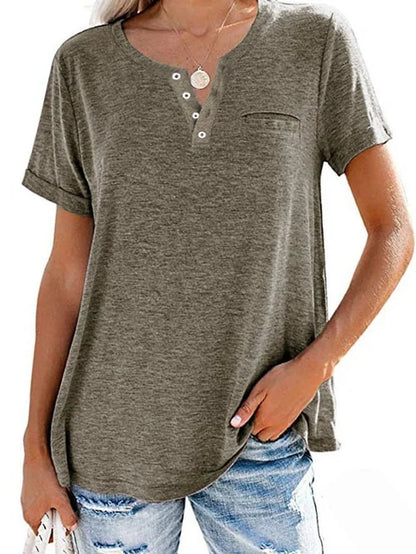 Color pocket short-sleeved T-shirt
