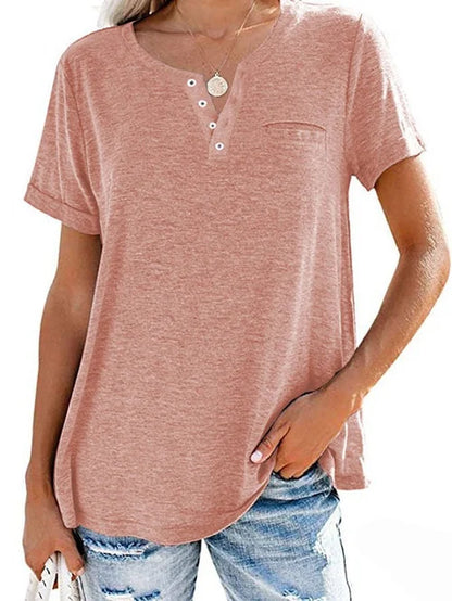 Color pocket short-sleeved T-shirt