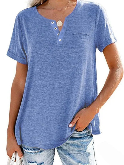 Color pocket short-sleeved T-shirt