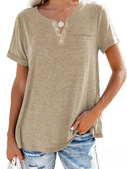 Color pocket short-sleeved T-shirt