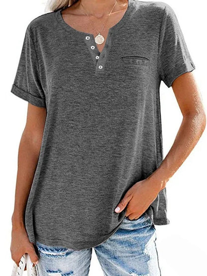 Color pocket short-sleeved T-shirt
