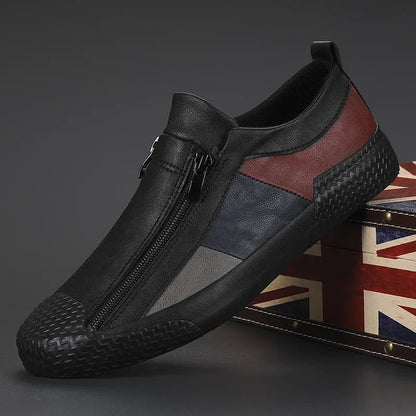 Sleek PU leather sneaker fashion