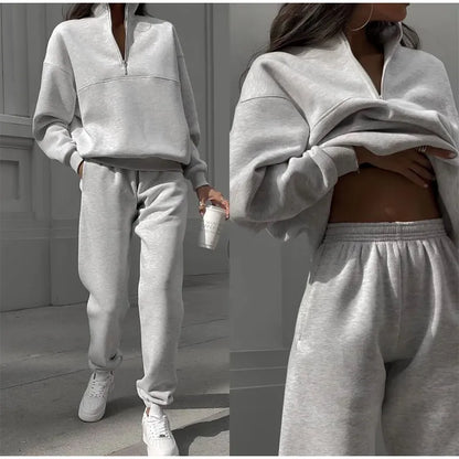 2-piece sets Casual solid pullover suit