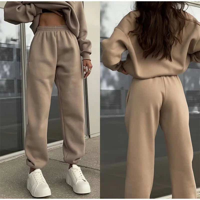 2-piece sets Casual solid pullover suit