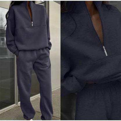 2-piece sets Casual solid pullover suit