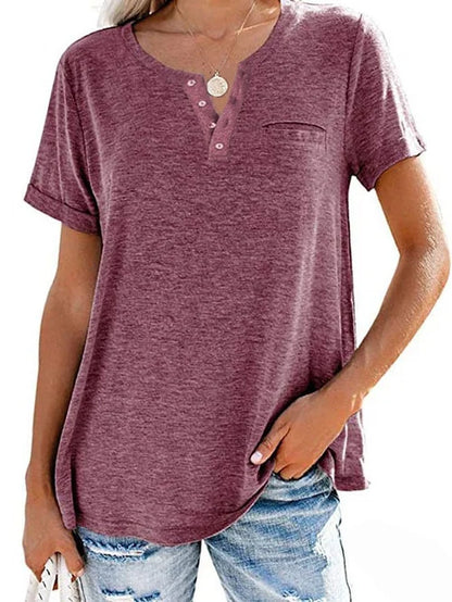 Color pocket short-sleeved T-shirt