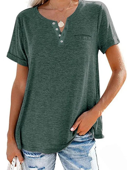 Color pocket short-sleeved T-shirt
