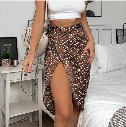 Wrap skirts summer high waist party casual