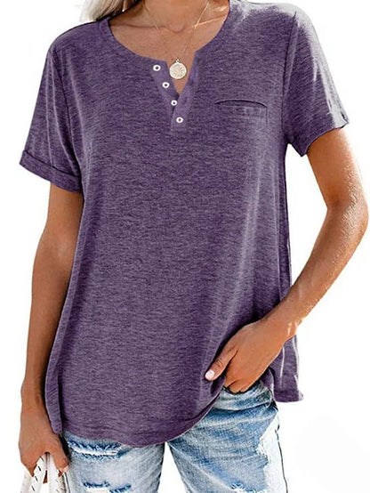 Color pocket short-sleeved T-shirt
