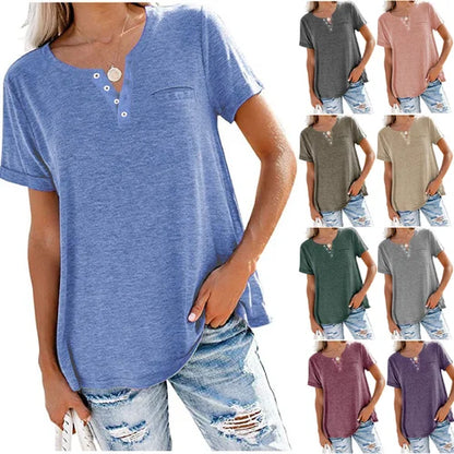 Color pocket short-sleeved T-shirt