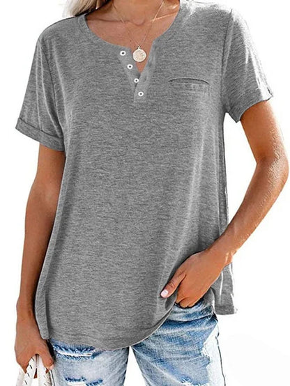 Color pocket short-sleeved T-shirt