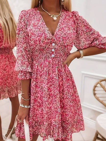 Ditsy dress with floral print