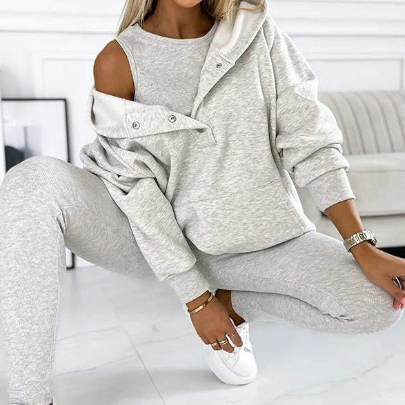 3-piece leisure tracksuit set for women