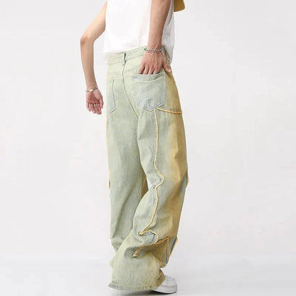 High-waisted men's jeans with a wide leg