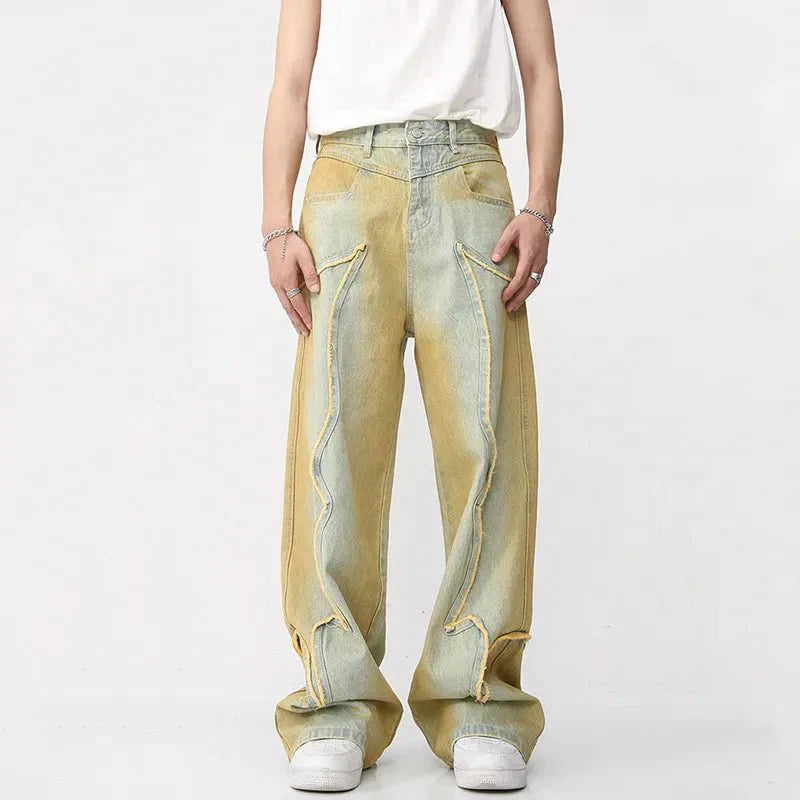 High-waisted men's jeans with a wide leg