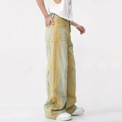 High-waisted men's jeans with a wide leg