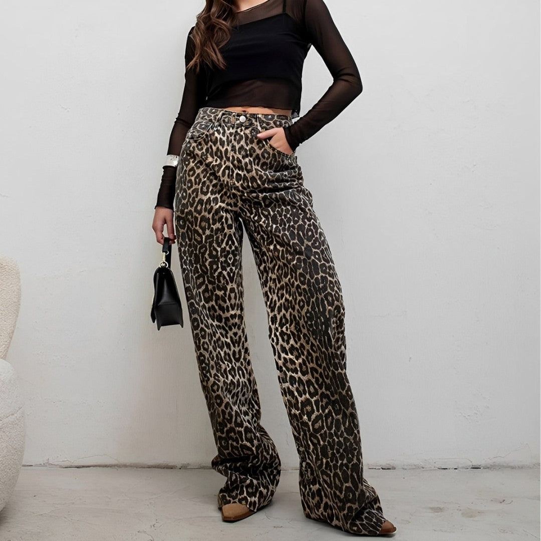 High-waisted cotton commuter pants
